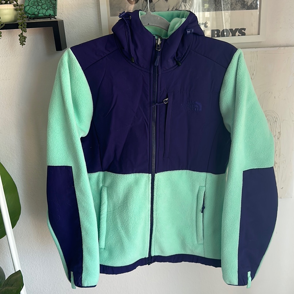 Womens The North Face Denali Polartec Fleece Deep Purple Mint Green. Size Small